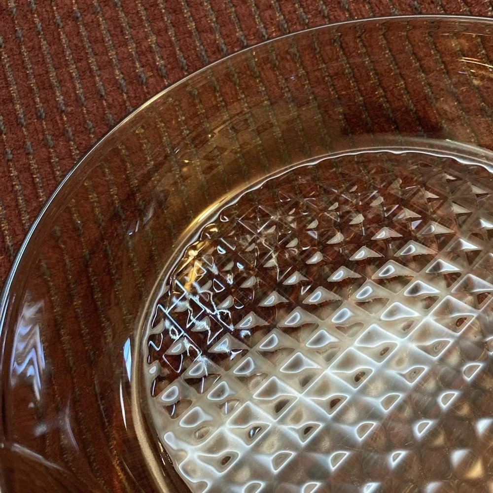 CORNING VISION FRANCE AMBER GLASS WAFFLE BOTTOM SAUTÉ PAN SKILLET NO LID